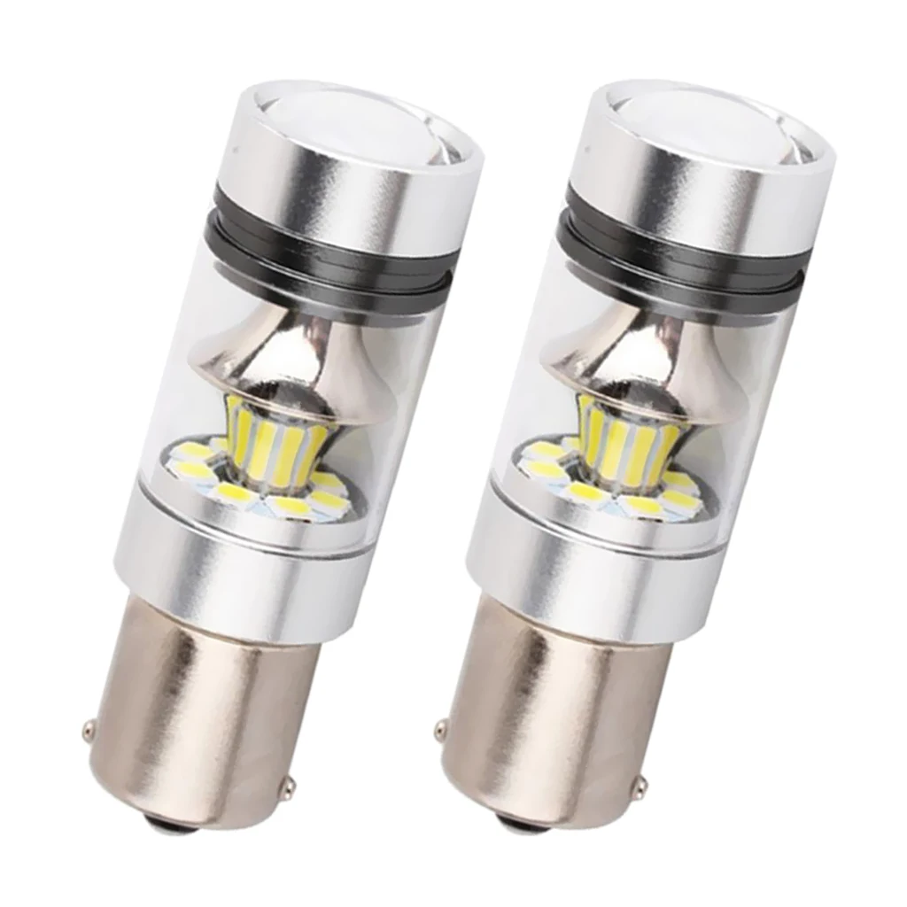 Pair 1156 BA15S 100W LED Reverse Light Car Auto Turn Signal 100W High Power