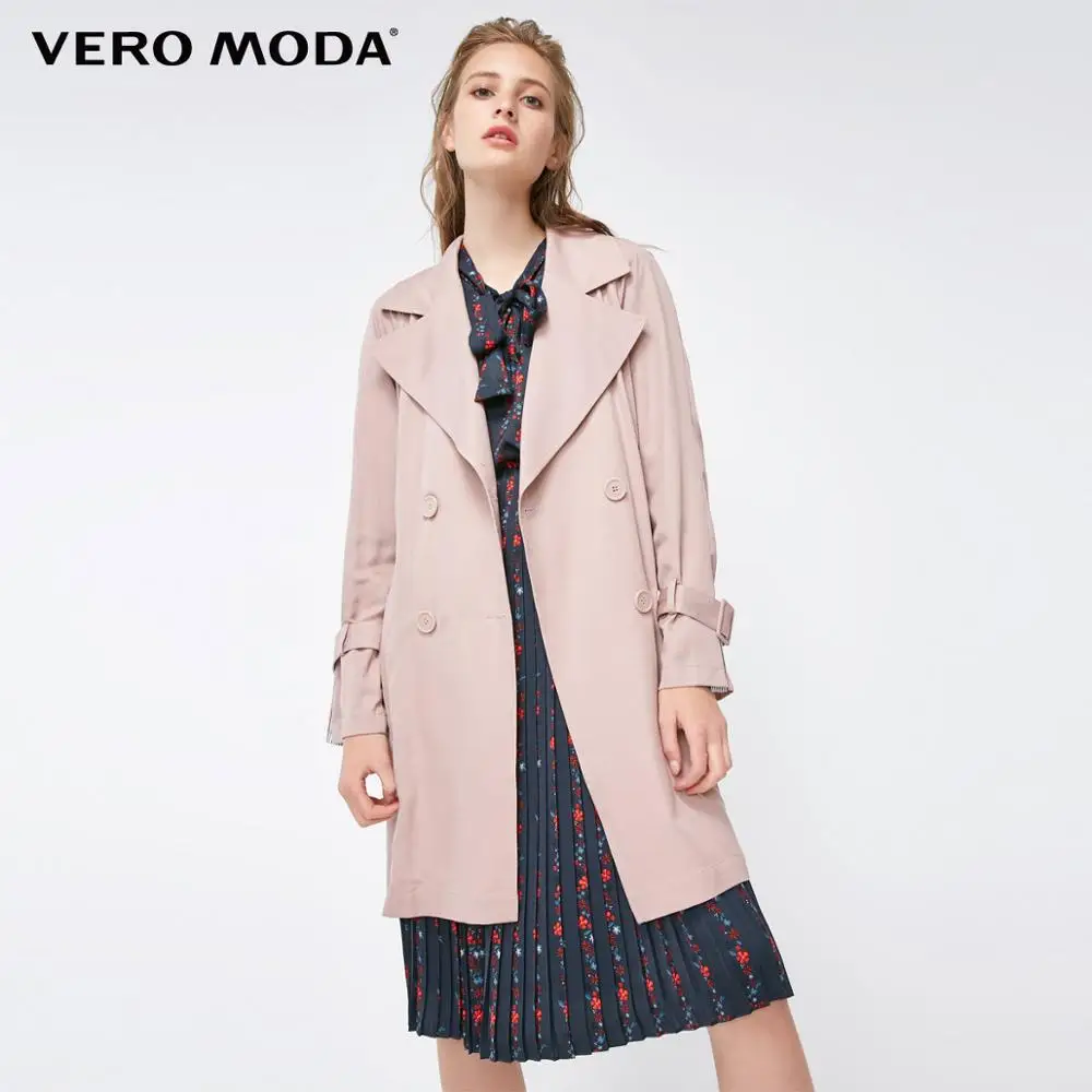 Vero Moda Новое Поступление Женское пальто с отворотом с заниженным плечом чистый ветер Тренч | 318321529