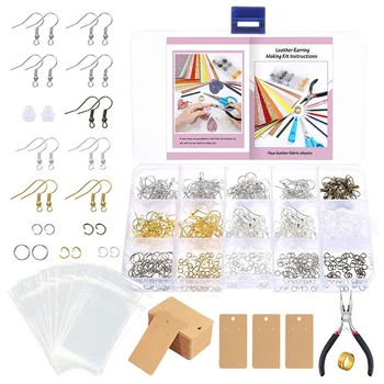 

700 Pieces Earring Making Supplies Kit with Instructions, Earring Display Cards, Fish Hook Earrings and Jump Rings