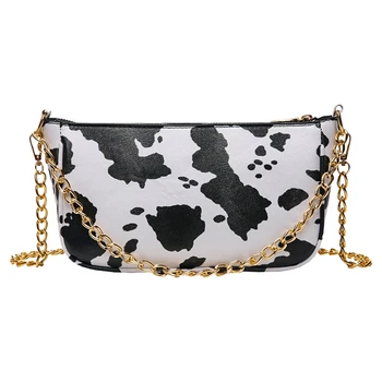 

Zebra Pattern Women's Shoulder Bag Fashion PU Leather Luxury Retro Messenger Bag Casual Mini Handbag White
