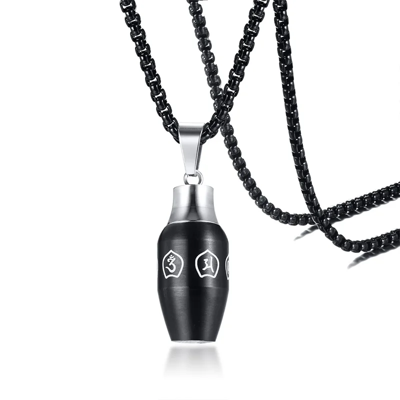 Экзотический стиль из нержавеющей стали шесть слов мантра урна кулон с секретом