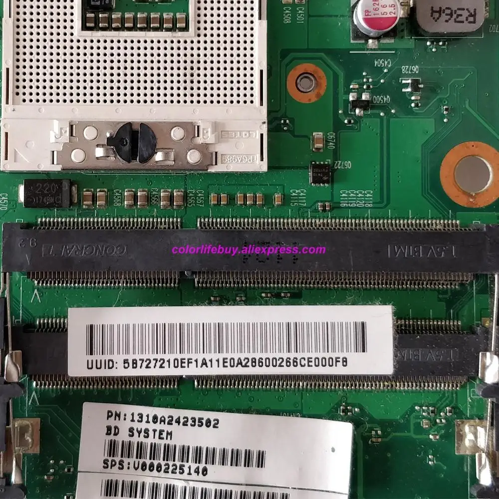 Placa-mãe para Toshiba Genuíno Computador Portátil Satélite C650 C655 V000225140 Mn10r-6050a2423501-mb-a02 - Imagem 3