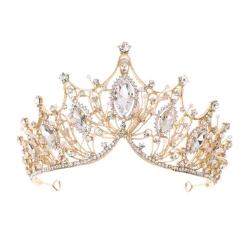 

Baroque Bridal Rhinestone Crystal Crown Wedding Party Hair Accessory Headband Headdress LXH