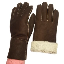 Женские перчатки из натуральной кожи, модные трендовые перчатки из овчины, теплые зимние Бархатные кожаные перчатки для вождения N16