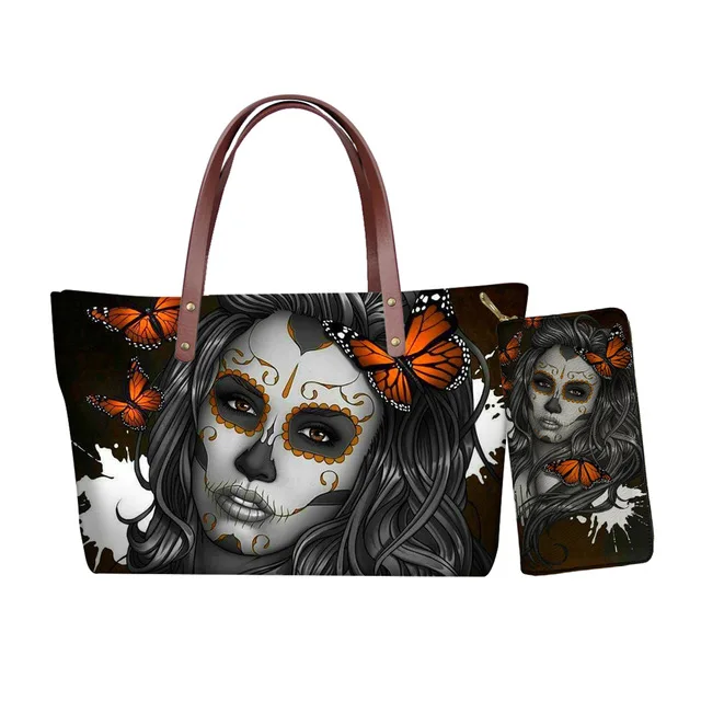 Sugar Skull Dia De Los Muertos Womens Fashion Large Tote Ladies Handbag Shoulder Bag 