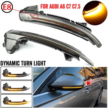 

2 pieces LED Dynamic Turn Signal Light For Audi A6 C7 C7.5 RS6 S6 4G 2012-2018 Car Side Wing Rearview Mirror Blinker Indicator