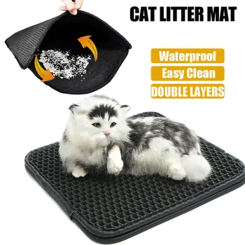 

Pet Cat Litter Mat EVA Double Layer Waterproof Cat Litter Cursion Trapping Pet Litter Mats Foldable Cat Clean Pet Pad Trapper