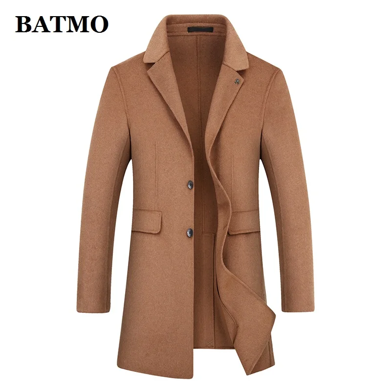 BATMO, Новое поступление, высококачественный шерстяной Тренч для мужчин, мужские шерстяные куртки, большие размеры, M-XXXL 2002 - Цвет: Хаки