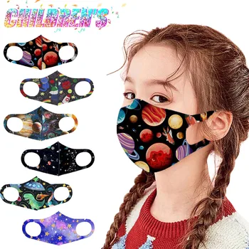 

Face Mask Kids Boys Girls Washable Mask Kids Planet Print Reusable Mask Breathable Protective Face Masks 3d Printed mascarilla