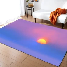 Nordic 3D Sunrise& Sunset Dining Table Area Rugs Children Play Mat Home Decor Bedside Rugs Flannel Non-slip Carpet Living Room