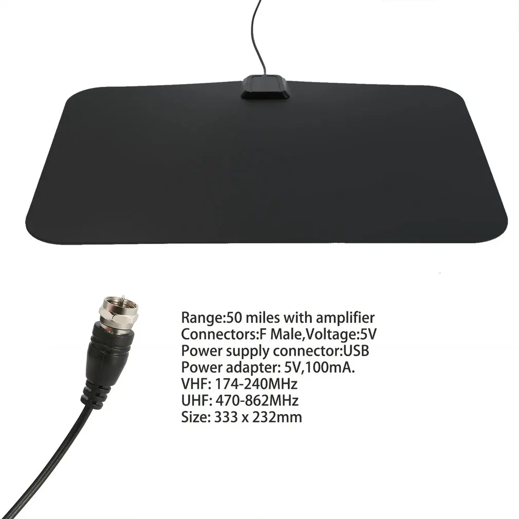 Interna de Digtal Hdtv com Impulsionador Destacável do Sinal do Amplificador para o Cabo Coaxial do Elevado Desempenho de Uhf Antena Amplificada Vhf Usb 10ft - Image 4