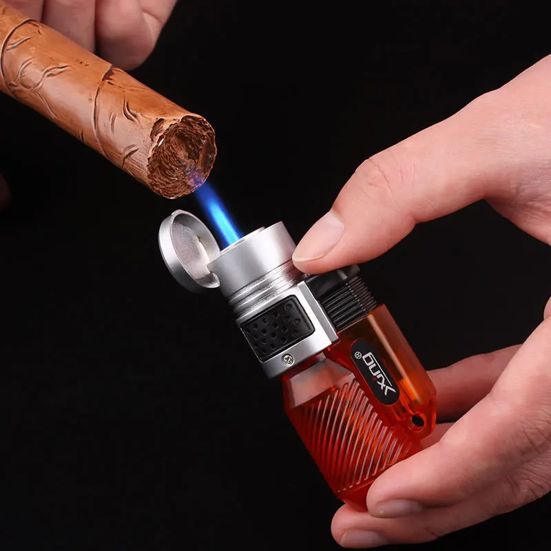 

Single Torch Transparent Visible Butane Gas Lighter Windproof Creative Lighter Cigar Lighter Men's Smoking Accessories