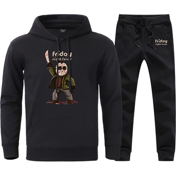 

Horror Prison - Friday The 13th Hoodies Sweatshirts Pants 2 Pieces Sets Man Brand High Quality Loose Hip Hop Streetwear Suits