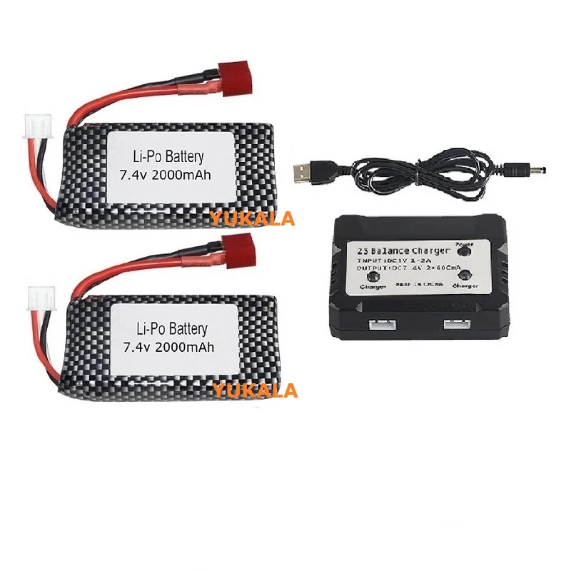 XINLEHONG-repuestos para coche con Control remoto 9125, 7,4 V, 2000mah, 2S, batería Lipo XLH 9125, 1600mah, 7,4 V, 2 piezas