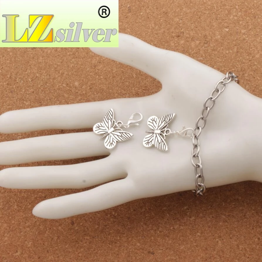 Chiricahua White Neophasia Butterfly Charm Beads 22.5x29.5mm 80pcs Zinc Alloy Bead C1127