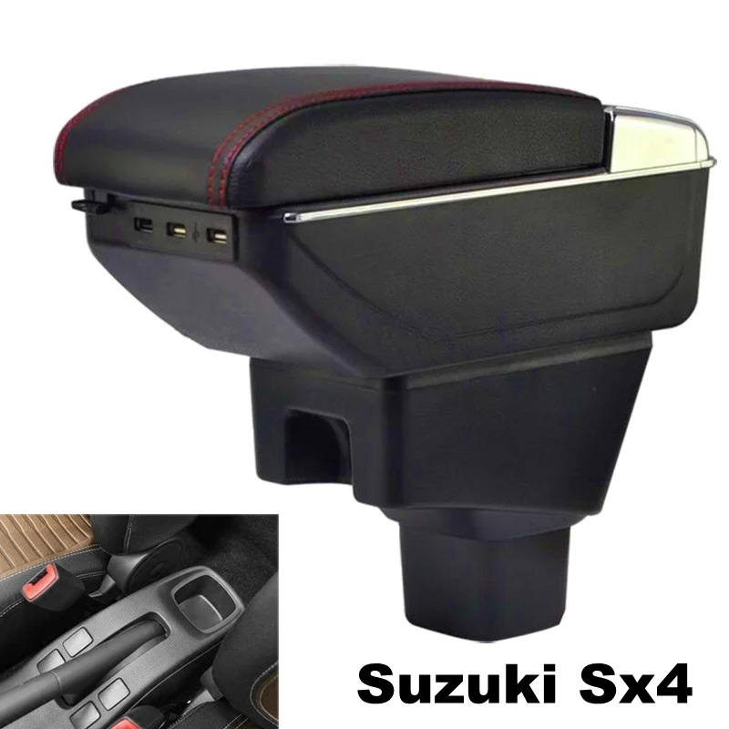 Подлокотник, коробка для Suzuki Sx4 2007-2013, центральная консоль, ящик для хранения, подлокотник, коробка с подстаканником, пепельница, автомобильные аксессуары