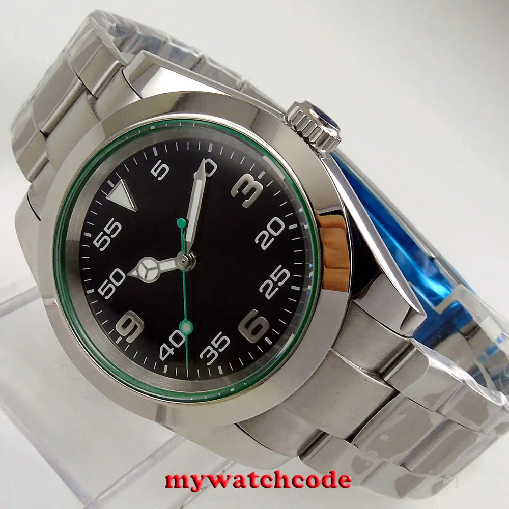 39mm Bliger Sterile Black Dial Luminous Mark Sapphire Glass Automatic 316L Stainless Steel Silver NH35A MIYOTA 8215 Watch Men | Наручные