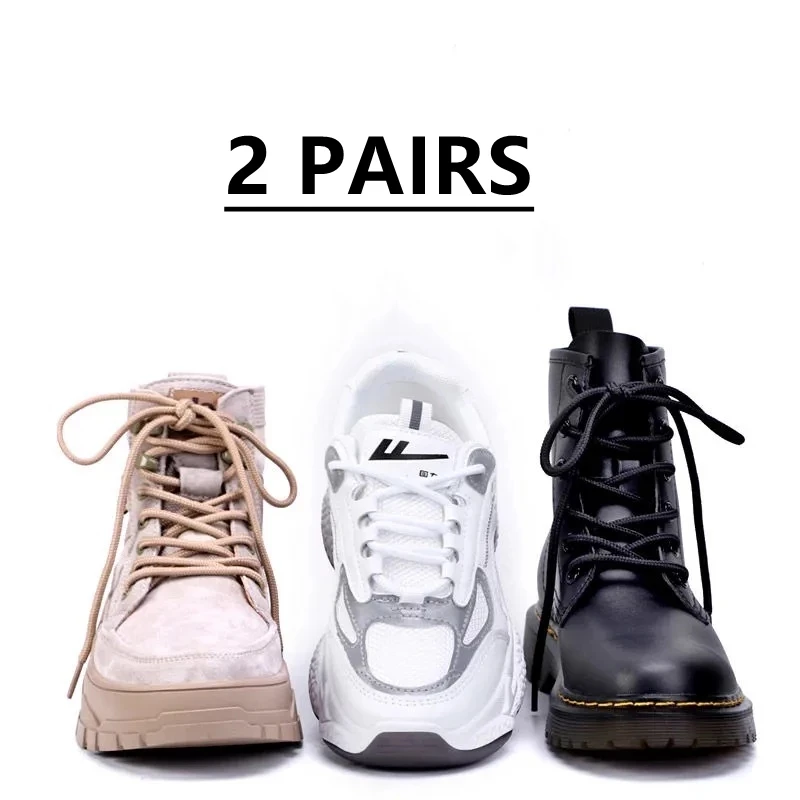 

2 Pairs Solid Round Pure Round Shoelaces Beige Laces Durable Polyester Off Lace White Boots Martin Boots Hiking Snow Lace Shoes