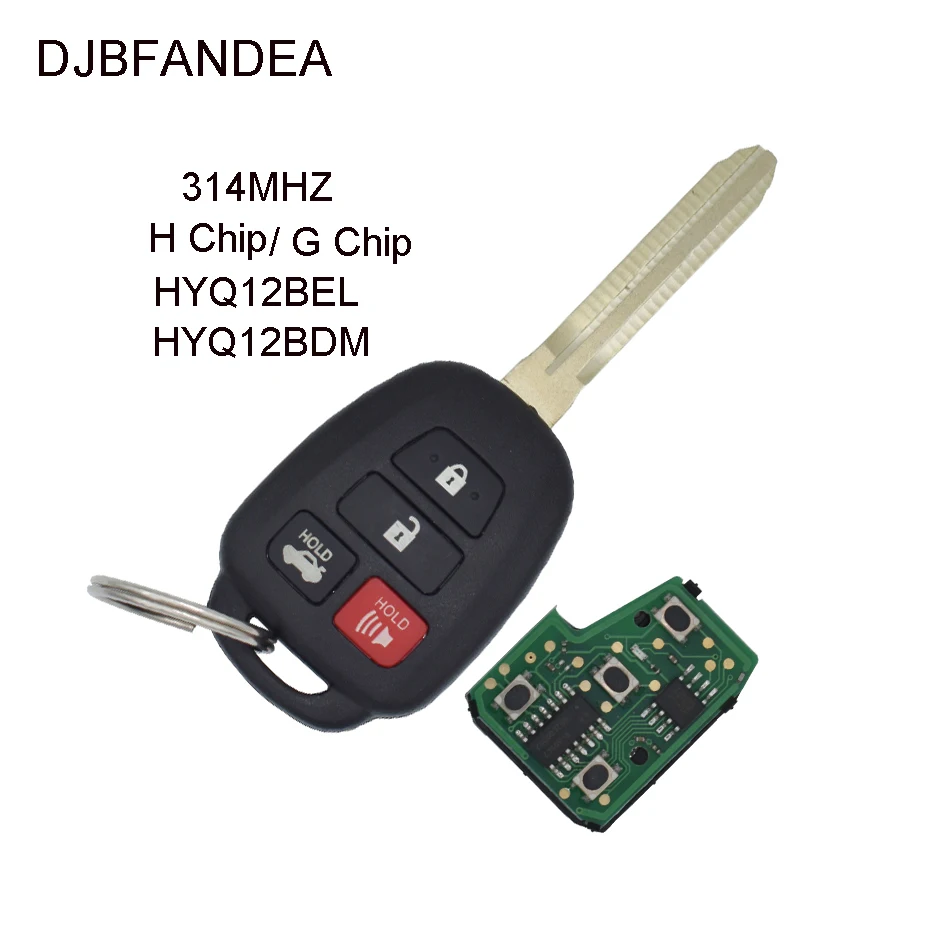 DJBFANDEA 4 кнопки дистанционного ключа автомобиля для Toyota Camry Corolla 2012 2017 брелок с