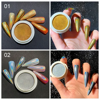 

Nail Solid Laser Powder Nail Laser Powder Gold and Silver Magic mirror powder nail kit