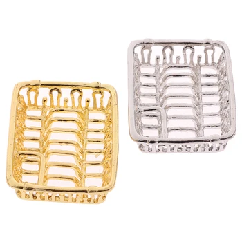 

1/12 Dollhouse Miniature Mini Metal Dish Rack Simulation Furniture Kitchen Storage Shelf Model Toys