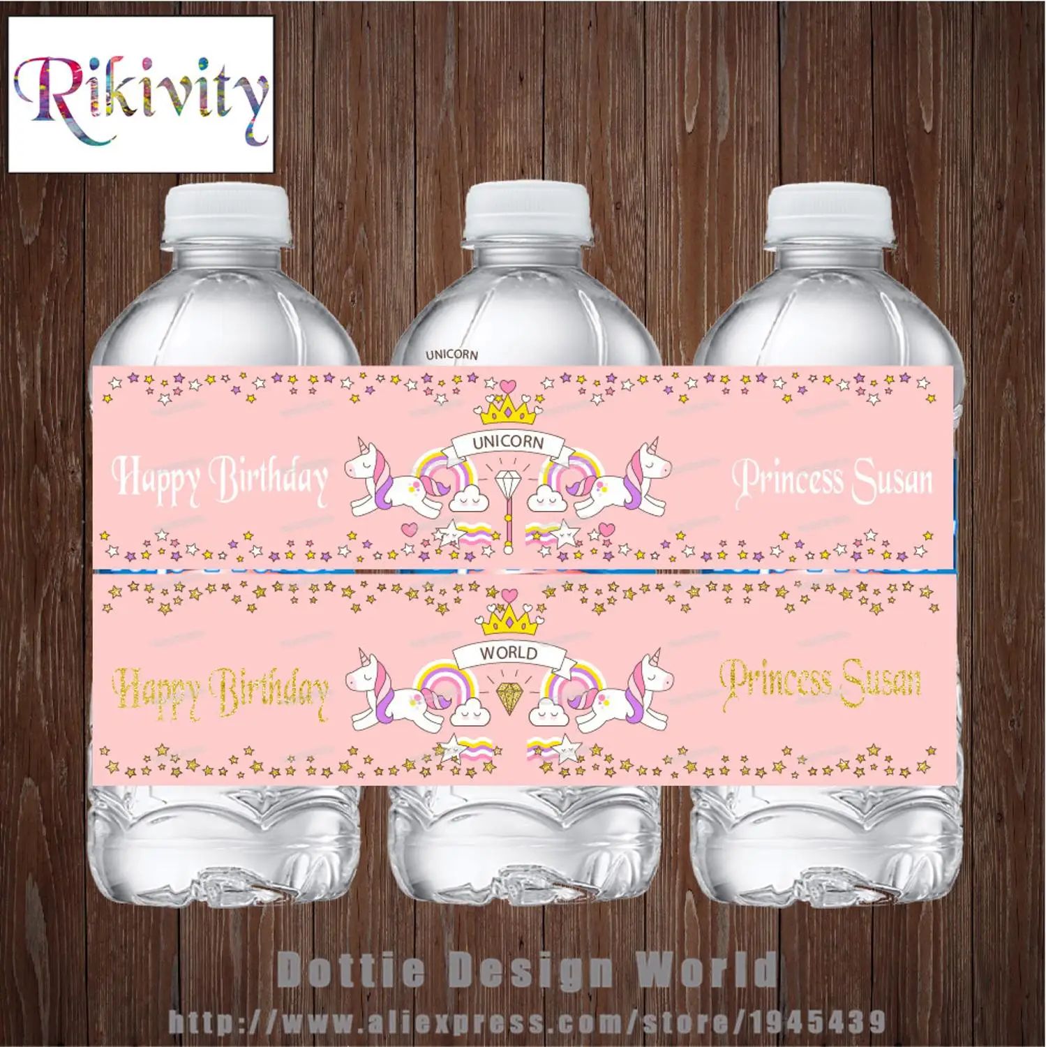 Princess Custom Unicorn Gold Glitter Water Bottle Wine Champagne Labels Candy Bar Wrapper Baby Shower Birthday Party Decoration Pcs Pcs Lotsupplies Party Aliexpress