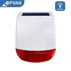 Outdoor Waterproof Wireless Solar Strobe Siren 433MHz For Home Burglar Wifi GSM Alarm System