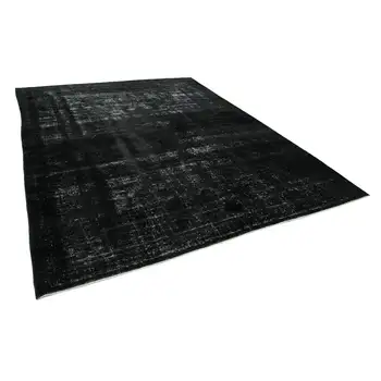

263x340 Cm Black Handmade Overdyed Large Area Rug-9x11 Ft