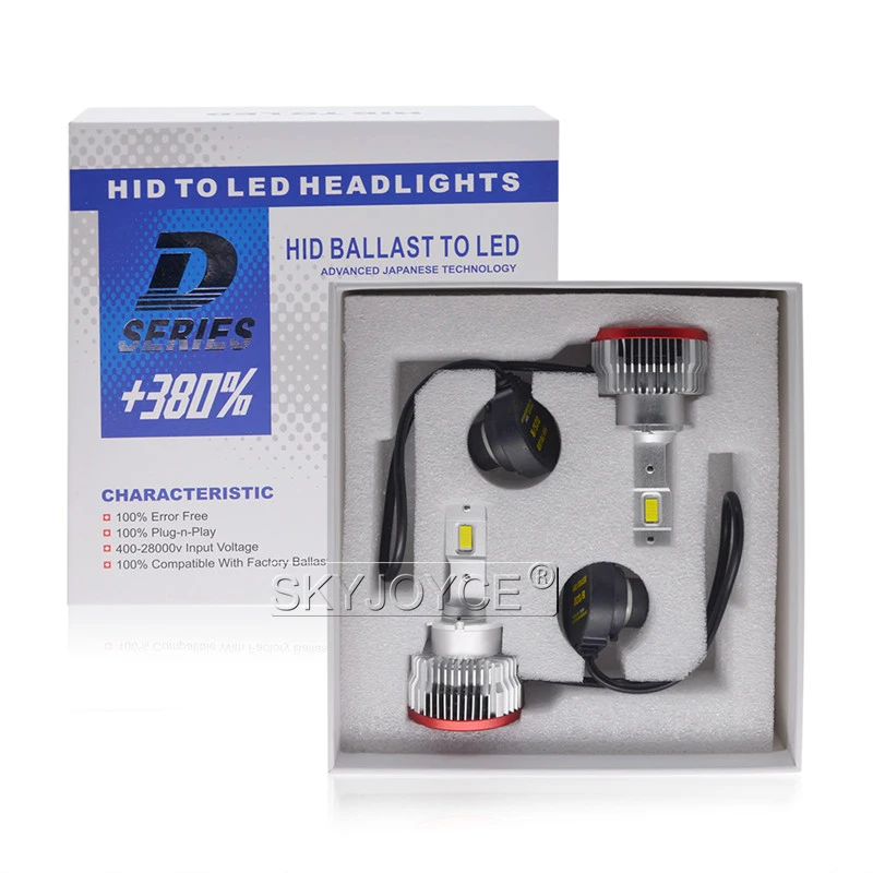 SKYJOYCE 2PCS D2S LED Car Lights D2R LED Canbus Headlight Bulb Lamp 70W 12000LM White LED to Replace HID Conversion Ballast Kit (1)