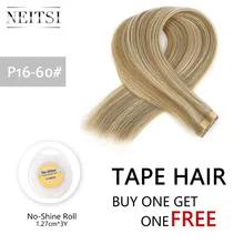 Cheap Neitsi Double Drawn Remy Tape In Human Hair Extensions Straight Real Hair Skin Weft 16" 20" 24" Ombre Color + Adhesive Tape Roll Cheap Neitsi Double Drawn Remy Tape In Human Hair Extensions Straight Real Hair Skin Weft 16" 20" 24" Ombre Color + Adhesive Tape Roll