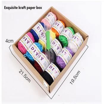 

2020 New 12-roll Boxed Long-staple Cotton Yarn Children's Creative Hand-made DIY Crocheted Material Package