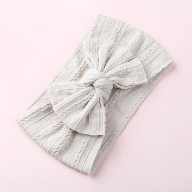 Cable Knitting Baby Girl Headband Material Nylon Bows Child Turban Newborn Baby Girl Hair Ribbon Accessories Headwear Headwraps 17