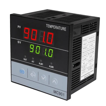 

2in1 Relay+SSR Output PID Thermostat Temperature Controller ℃/℉ for Input K,E,J,N,S,R,T,B Thermocouple Pt100 RTD MC901 85-265VAC