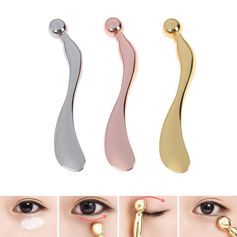 Hot 1PC Metal Eye Massage Stick SpatulasAnti Wrinkle  Face Mask Spoon Eye Cream Mixing Spatula Scoop Massage Sticks
