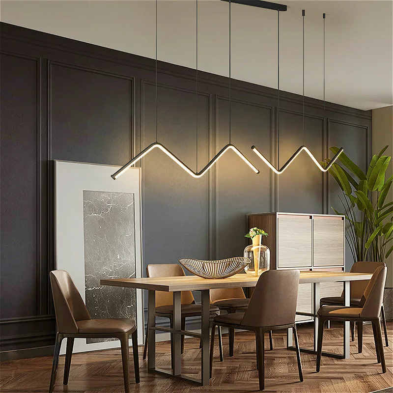 Modern LED dining room chandelier lighting Nordic restaurant long hanging lights office fixtures Bar illumination study lamps