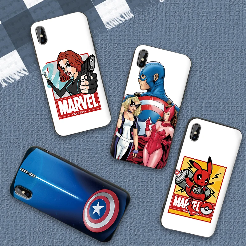 Для xiaomi 8 SE A2 LITE 6X mi X 2S 3 F1 9 CC9E CC9 9T A3 Pro мягкая ТПУ задняя крышка Капитан Америка marvel |
