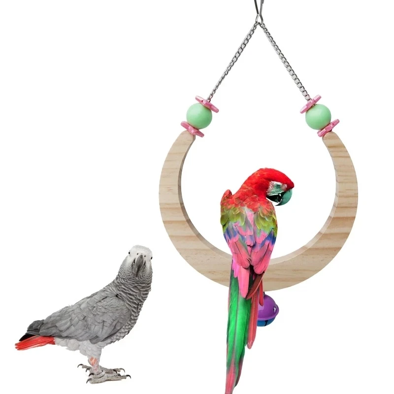 2 PCS Parrot Supplies Half Moon Shape Bird Toys & U Shape Parrot Sewing Cage Toys for Little Pet Birds Like Budgerigar or Canary