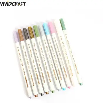 

Photo Graffiti Pen Paint Art Marker Metallic Colored Album Scrapbook Stationery 10pcs/12pcs Color Diy Drawing Pen Mark Pen S3L4
