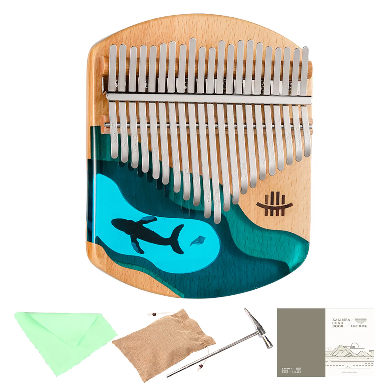21 Keys Kalimba Thumb Piano High Quality Wood Mbira Body Musical