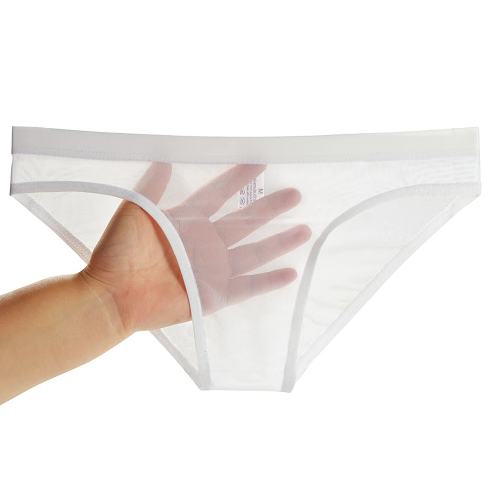 Transparent Briefs Mans Sexy Underwear See Through Panties Male Low Rise Sheer Mesh Underpants Erotic Lingerie Knicker |