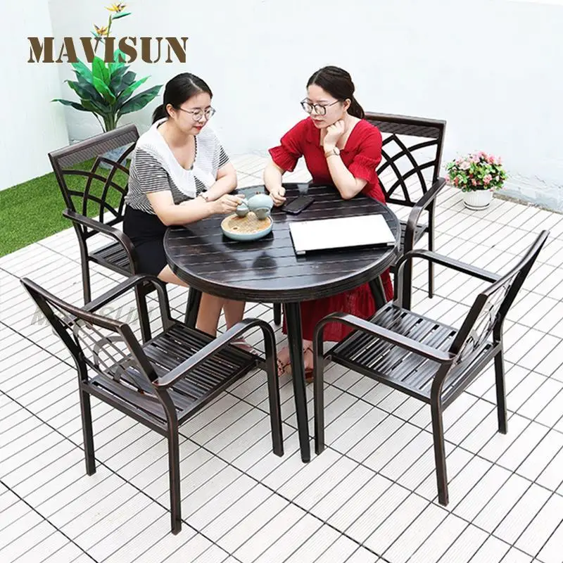 Modern Craved Picnic Garden Table For 4 People Outdoor Sessions Furniture Camping Gas Leisure Chairs Combination Classical