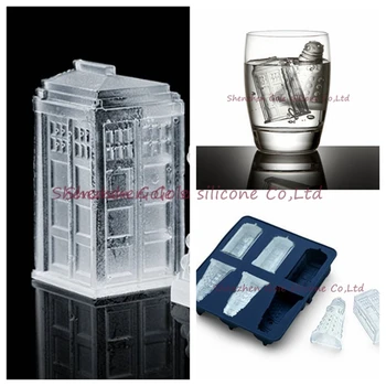 

Free Shipping 50pcs/lot Doctor who Ice Cube Doctor who Tardis Ice Cube Companion Ice Cube Silicone Tray - in stock