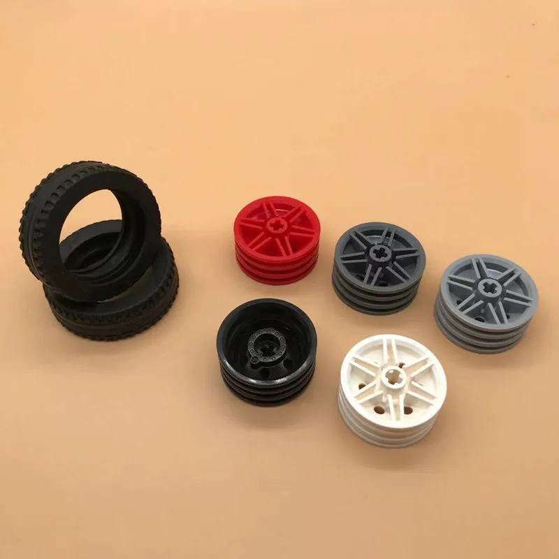 Small particle technology building block parts automobile tire hub 56904 + 30699 moc 43.2 x 14mm multicolor optional ev3 | Игрушки и