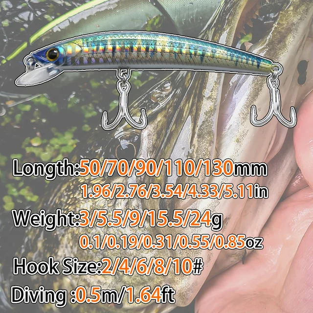 The Wounded Minnowprofessional Sinking Minnow Lure 50-130mm - 9