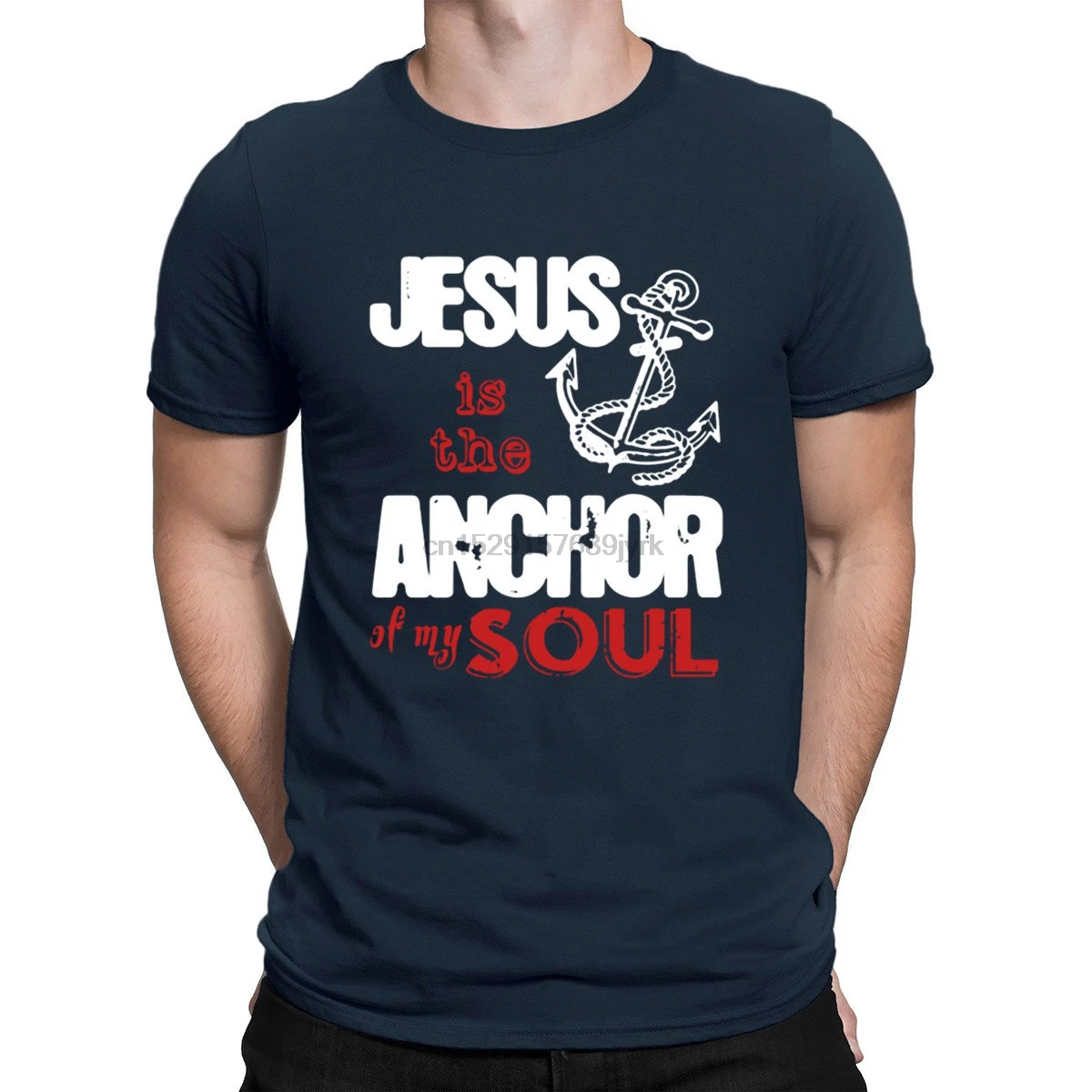 Jesus Is The Anchor Of My душевная футболка трикотажная горячая Распродажа Стильная