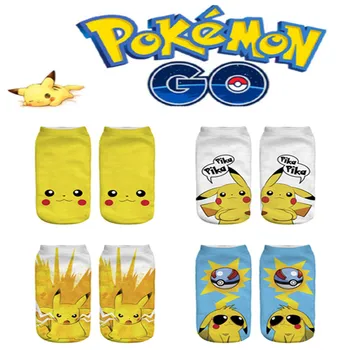 

Harajuku Anime Pokemon Pikachu Cosplay Kawaii Cotton Casual Socks 3D Printed Cartoon Ankle Socks