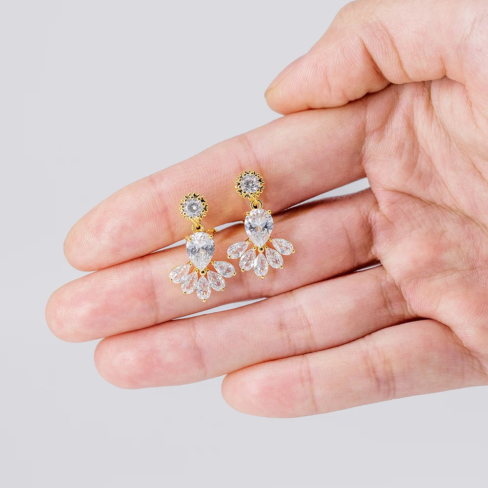 Прозрачные висячие серьги Marquise из циркона, ювелирные изделия для женщин, модные дизайнерские серьги-клипсы с кубическим цирконием, подарки