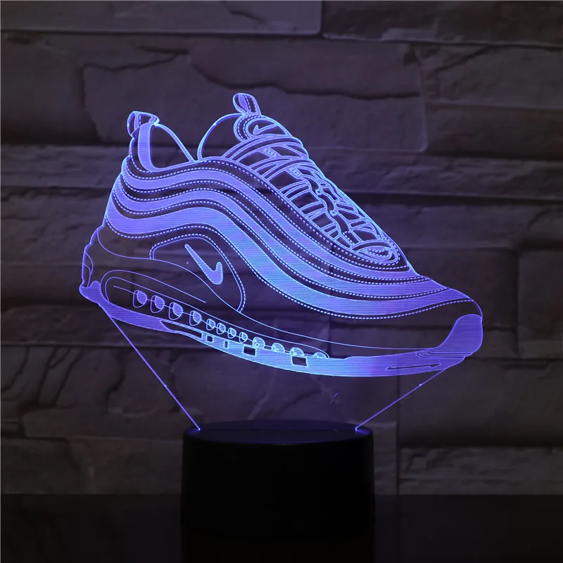 

16 Colors Sneaker Shoes 3D Lamp Nightlight USB / Battery Operated Led Night Light Lamp Visual Light Effect Gift for Teenager