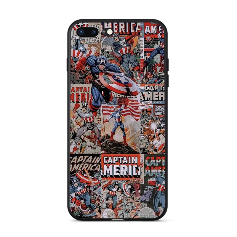 case 1 Герои комиксов Marvel, плакат, мягкий чехол для телефона, для iphone xs 11 pro xs max x xr 7 6s 8 6 plus 5S se 5, ТПУ чехол, паук, Железный человек - Цвет: case 1