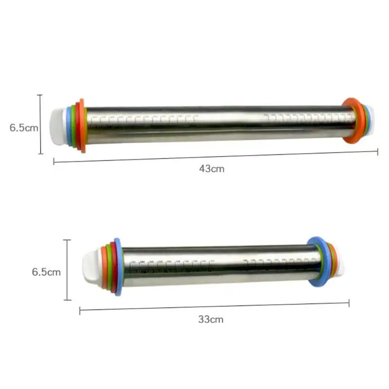 Регулируемая Скалка из нержавеющей стали тесто мат тесто ролик со съемными толщинами кольца для выпечки, пиццы пирог выпечки инструмент